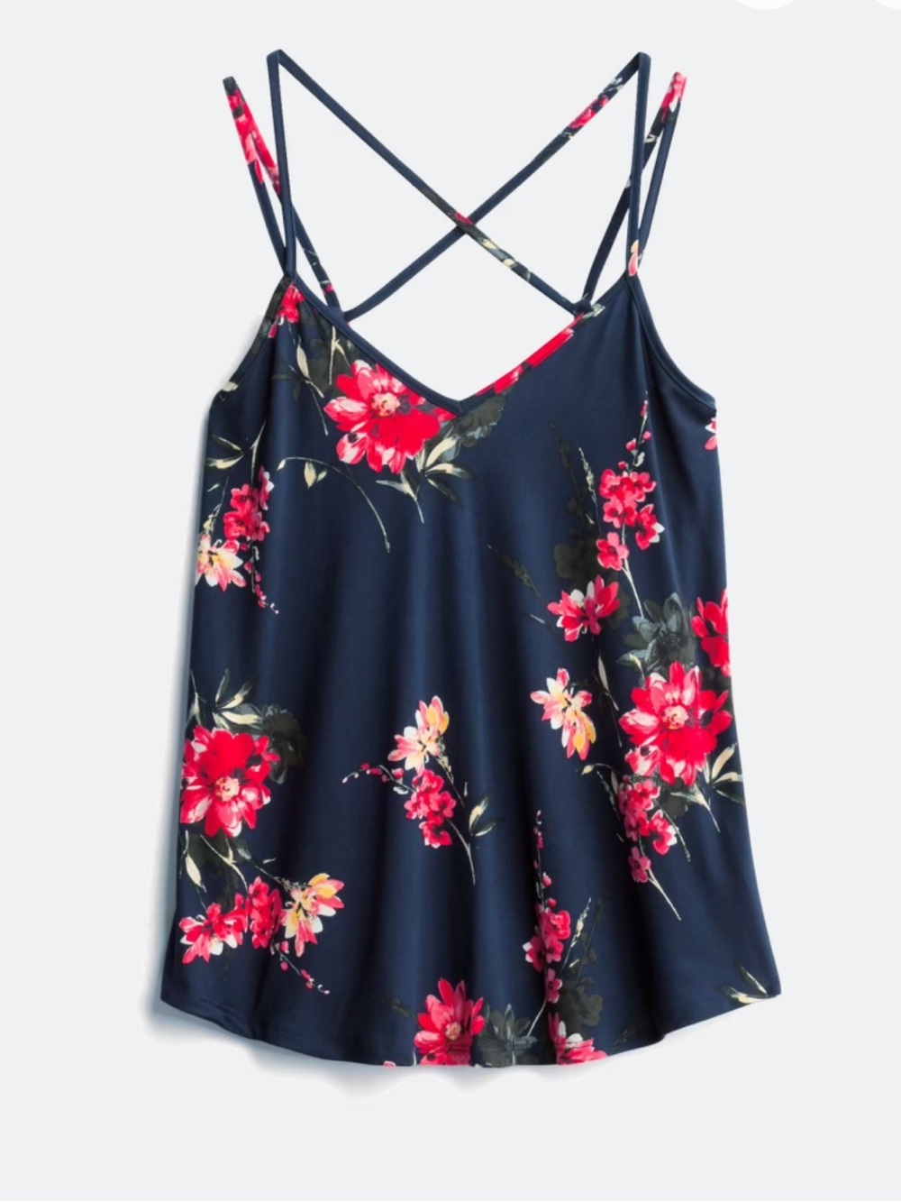 Papermoon Navy Floral Crisscross Strap Camisole